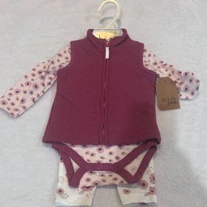 Chickpea 3 Piece baby Outfit 3-6 M NWT